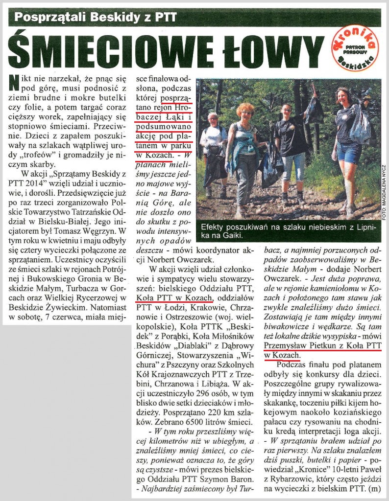 artykuł Kronika Sprzątamy 2014