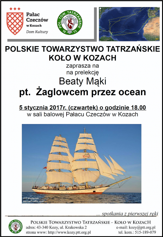 Prelekcja Beaty Żaglowcem przez ocean 5 I 2017