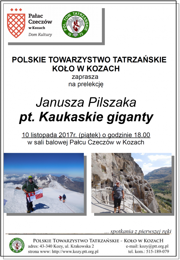 Kaukaskie giganty prelekcja Janusza Pilszaka